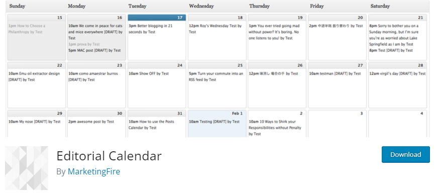 Editorial Calendar  Plugin for Content Assistance