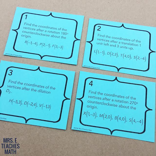 Look no further for the best activities and ideas for teaching geometric transformations! There are foldables for translations, rotations, reflections, dilations, and symmetry. The project is a great way to wrap up the unit with an activity. #mrseteachesmath #transformations #geometry