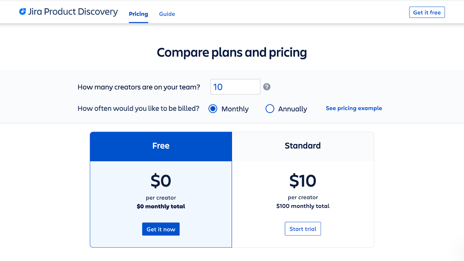 Jira Product Discovery pricing