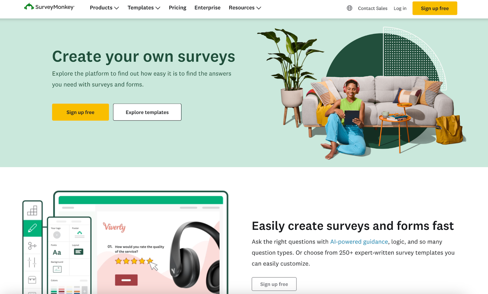surveymonkey website homepage