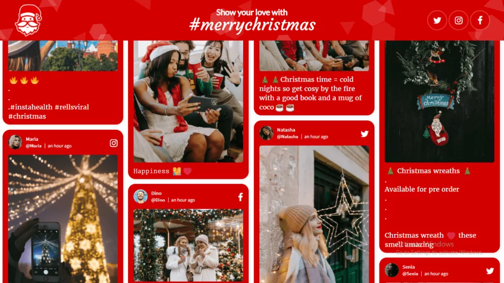 Christmas theme social media post
