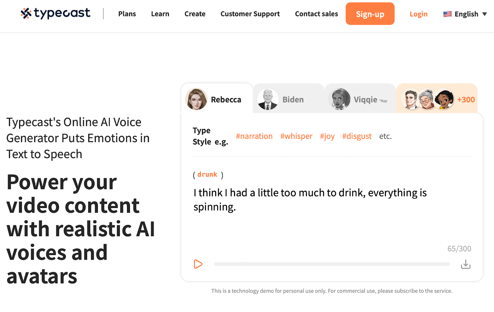 Dubbing tool: Typecast is an AI text reader and voice synthesizer 