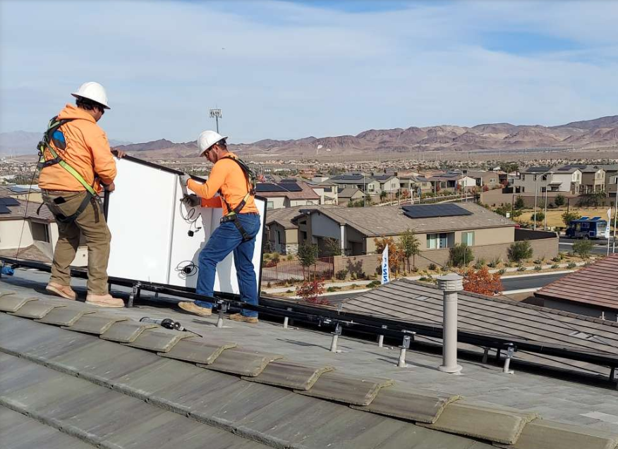 Solar in Las Vegas home installed by Cooper Roofing and Solar