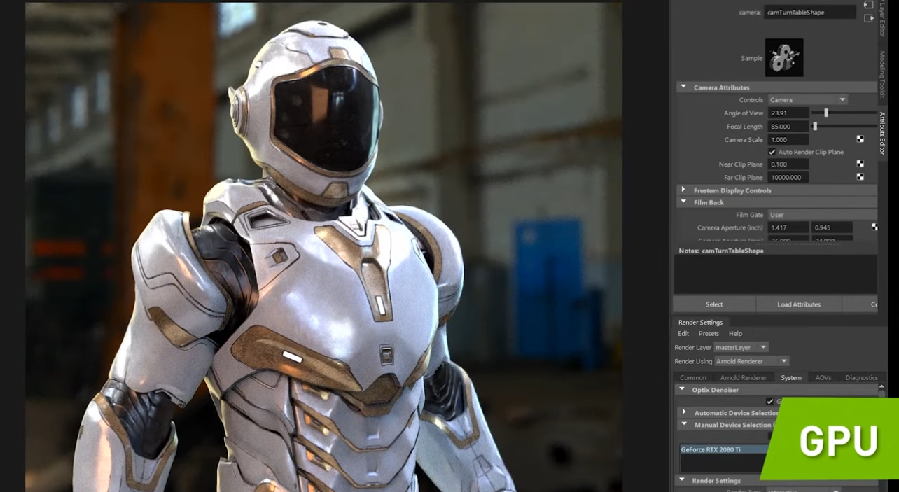 Utilizing the Arnold rendering engine for high-quality rendering within Autodesk Maya.