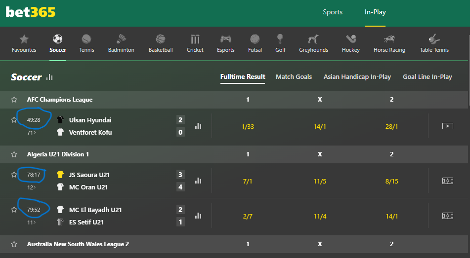 Bet 365 match tracking