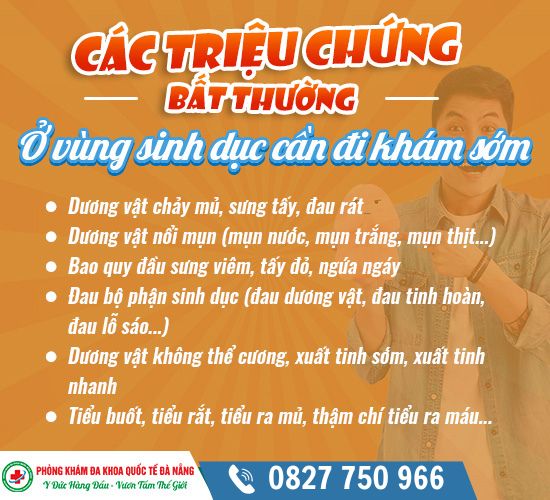 các dấu hiệu của bệnh nam khoa cần đi khám ngay