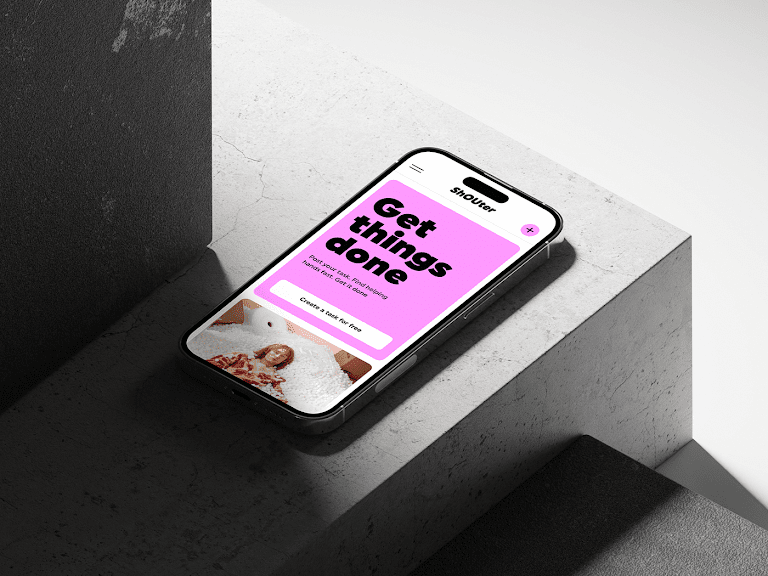 UI UX UX/UX pink brand app design