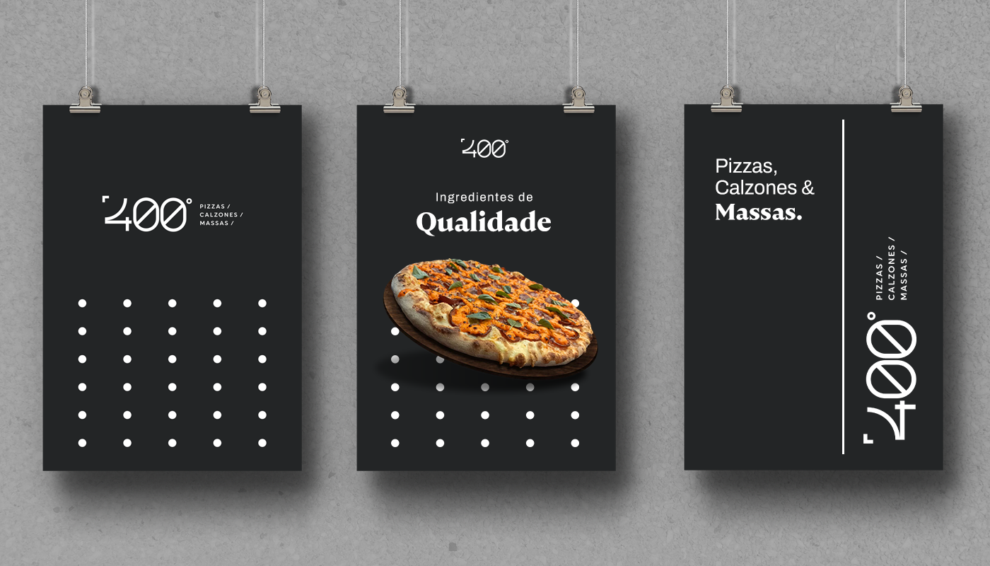 Branding packaging design CARTAZES PIZZARIA