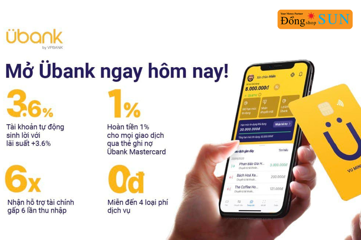 Những tính năng của ngân hàng số Ubank