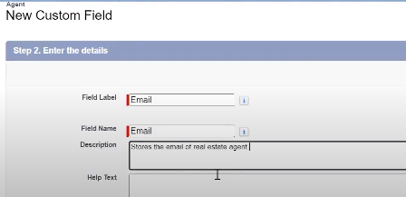 Step 4: Configure an Email custom field on the Agent object  