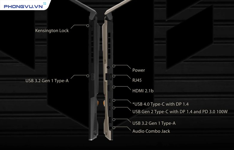 Asus TUF Gaming A16 FA617NS | Đa dạng cổng kết nối, WiFi 802.11ax (Wifi 6), Bluetooth 5.2