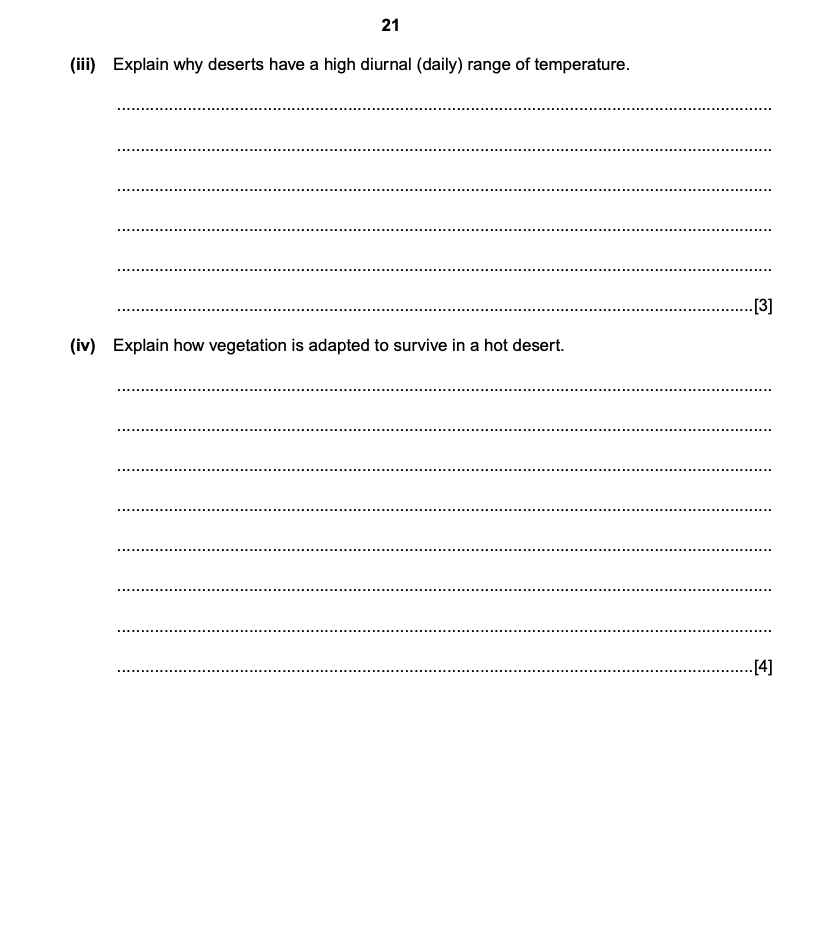 iGCSE Geography revision notes,Hot Deserts