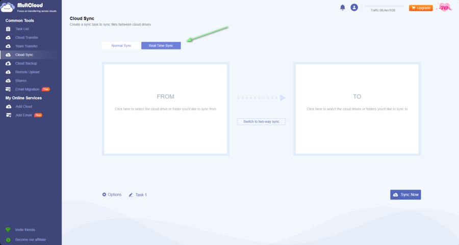 define your google drive sftp sync mode in multcloud