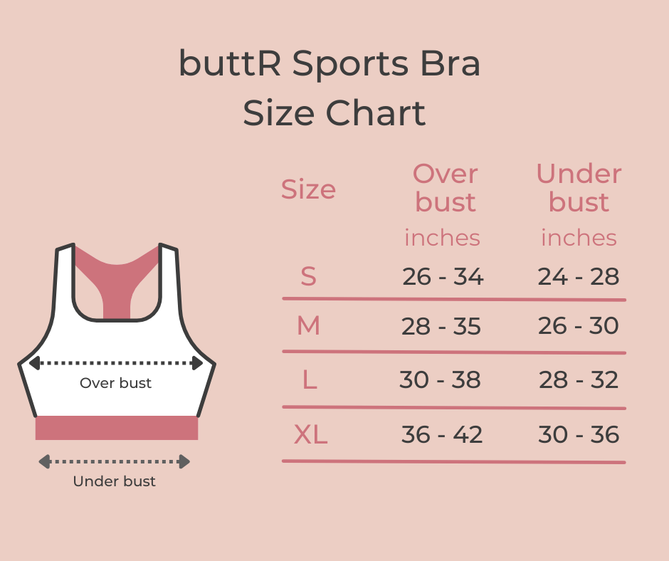 Size Chart Sports Bra