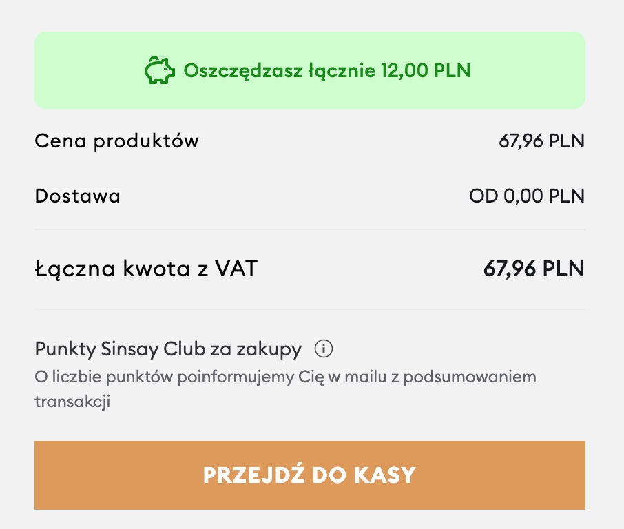 Sinsay kod rabatowy -15%