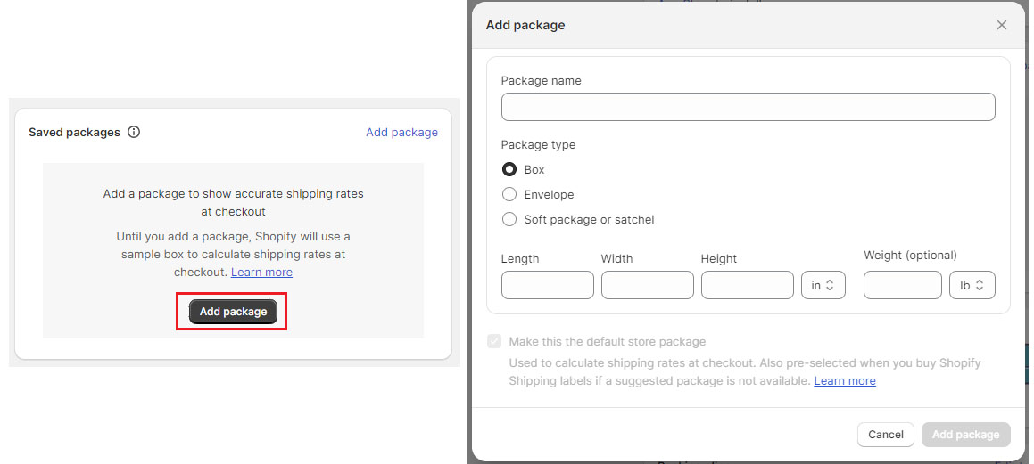 Shipping and Delivery Setting