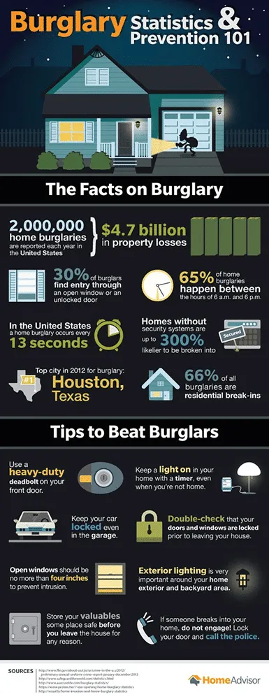 sample infographic on burglary statistics and prevention