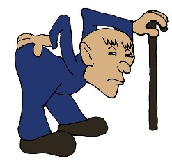A cartoon of a person with a cane

Description automatically generated
