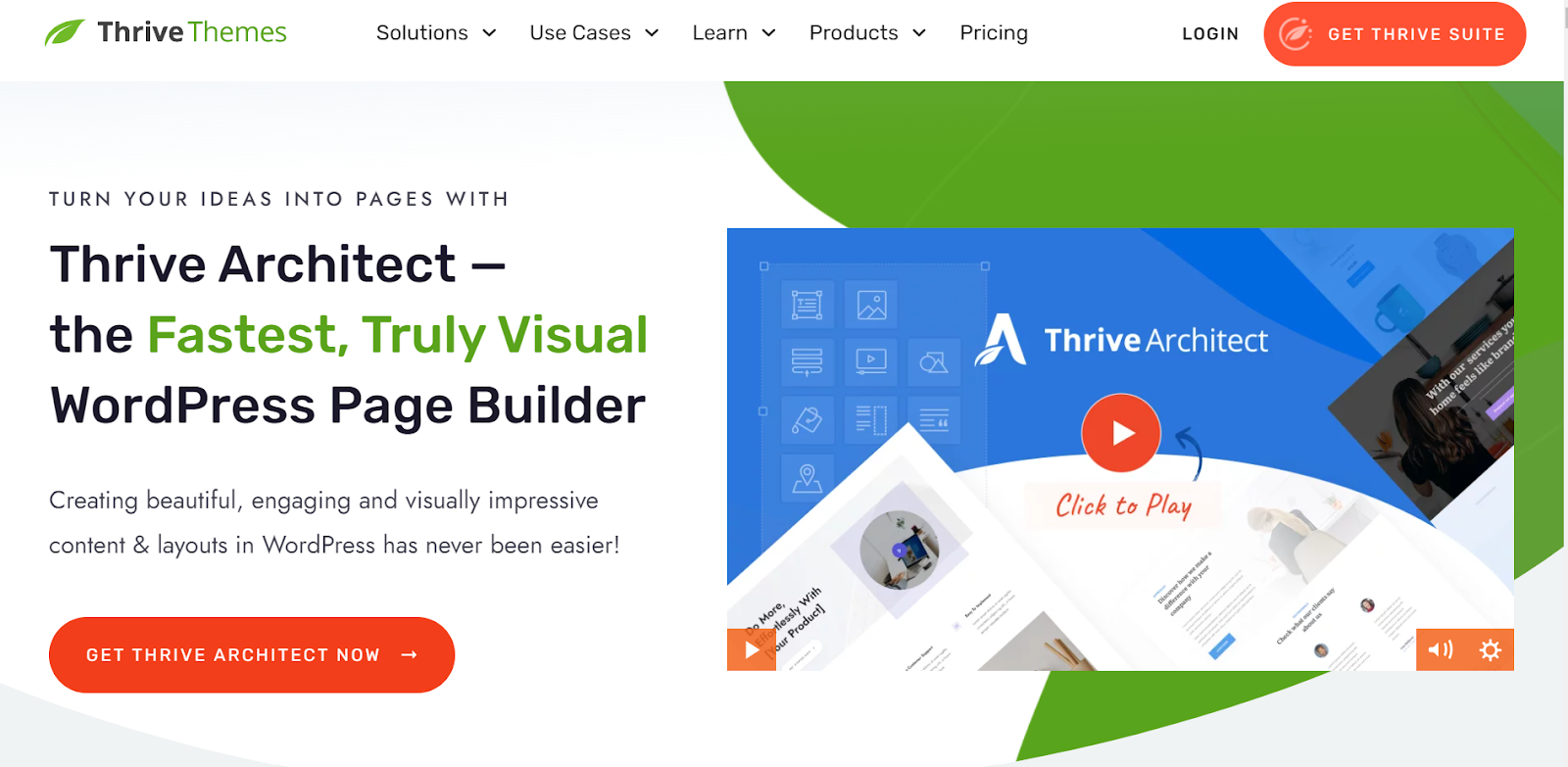 thrive architect landing page wordpress plugin