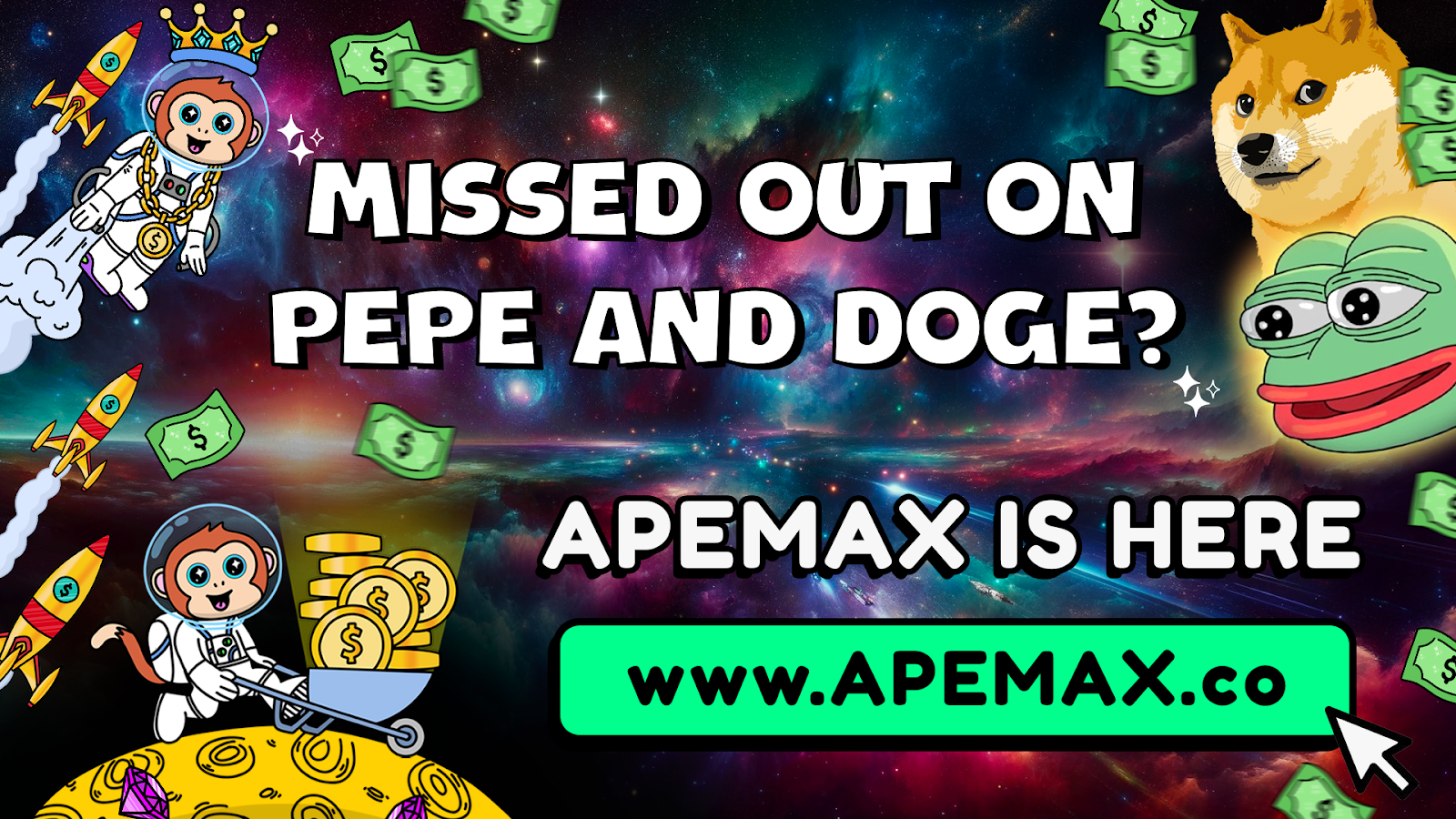 Missed out on Pepe Doge? Don't Miss Out On ApeMax - Hot New Trending Meme Coin 2024