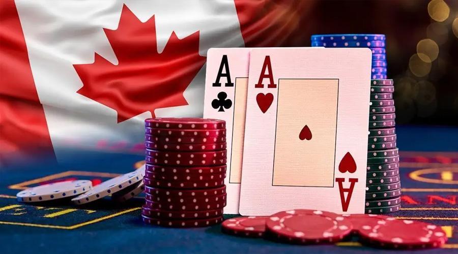 Canadian Flag-Two Aces-Casino Chips-Casino Table