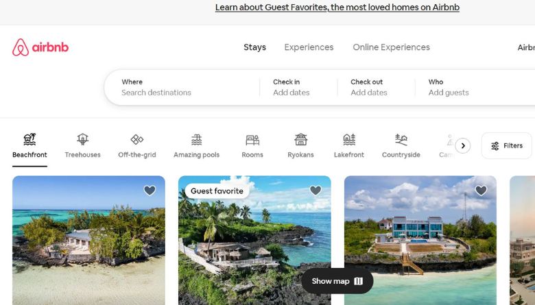 Airbnb Website Homepage Image