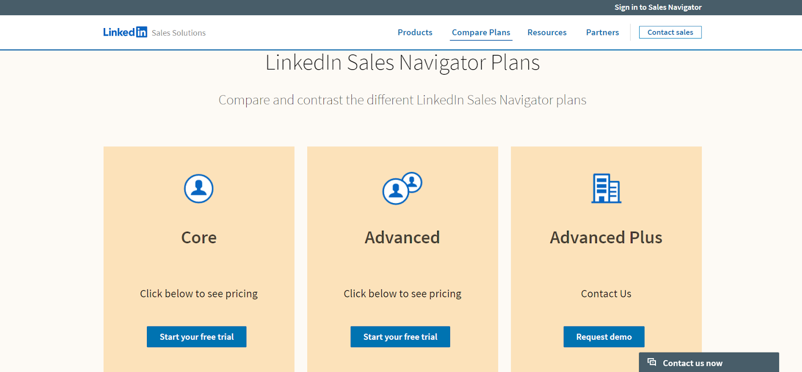 linkedin sales navigator plans