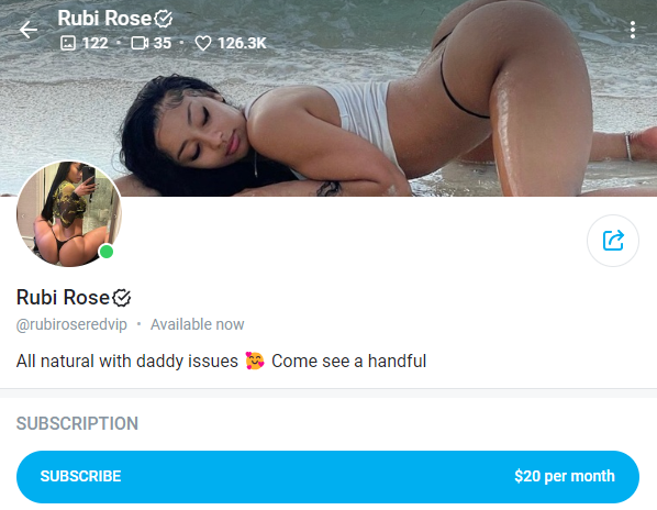 Rubi Rose OnlyFans leaked content