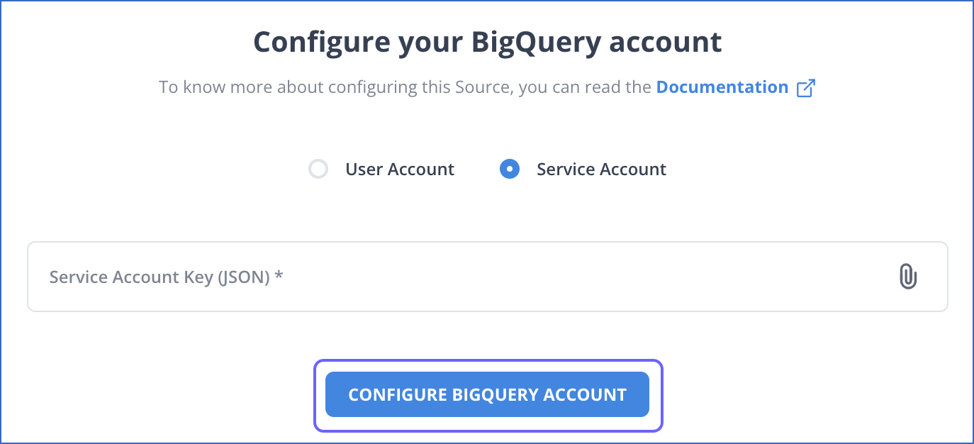 BigQuery to BigQuery: Uploading Service Account Key