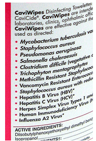 Text Box: Antimicrobial information. Source: Berkeley Lab EHS. 