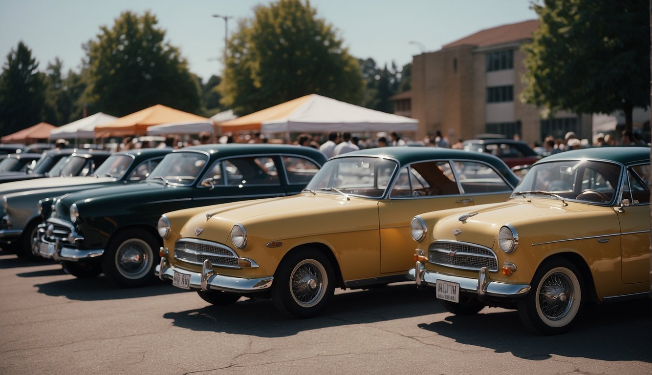 Vintage cars showcased at the car show