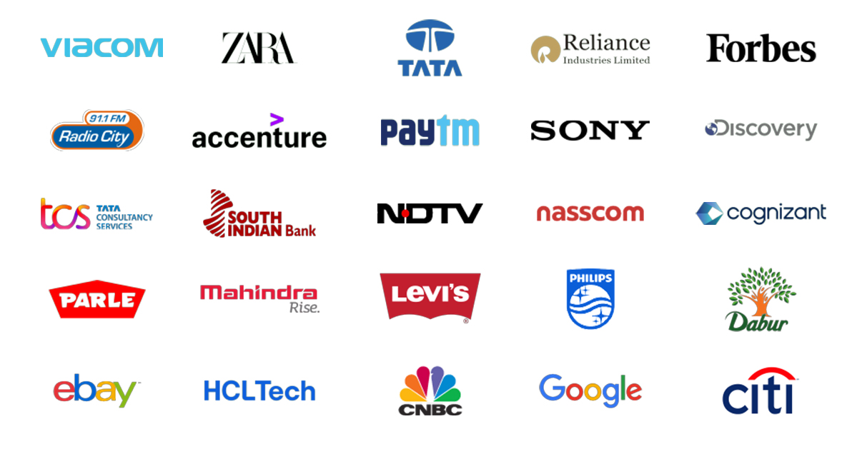 Logos of top companies partnering with digital vidya for placement assistance