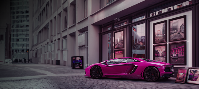 Pink vehicle image for real world asset tokenization