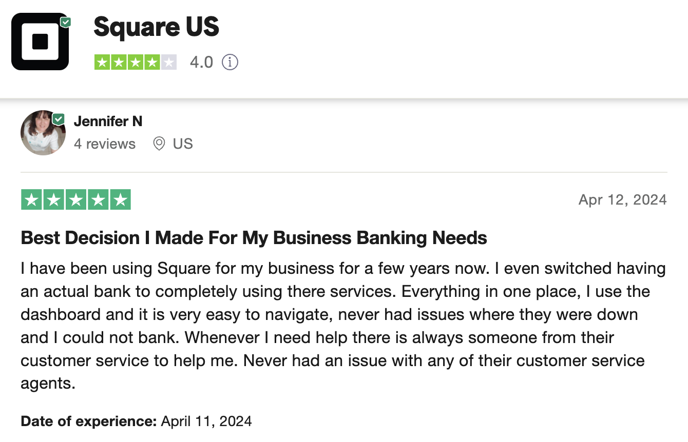Square reviews Trustpilot