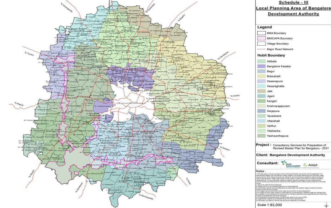 bangalore master plan map