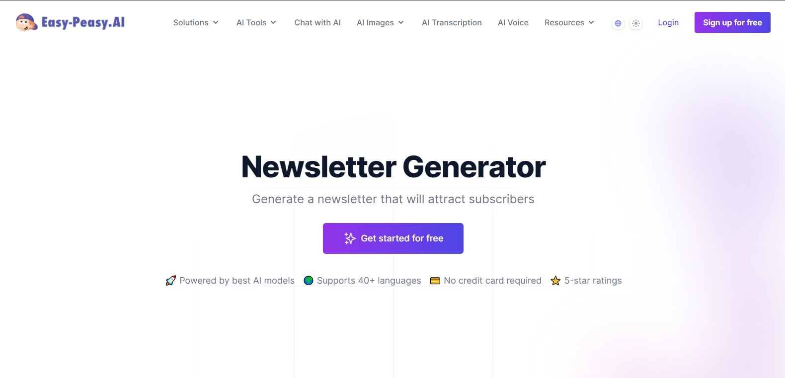 Easy-Peasy AI Newsletter Generator