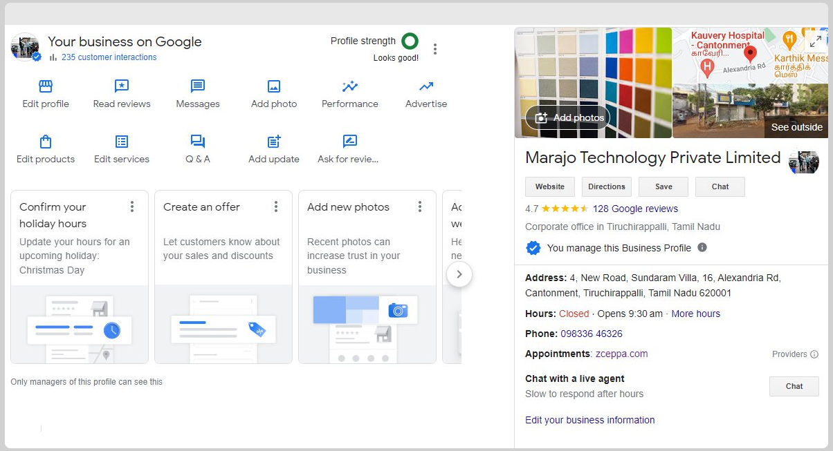 Google Business Profile - Dashboard