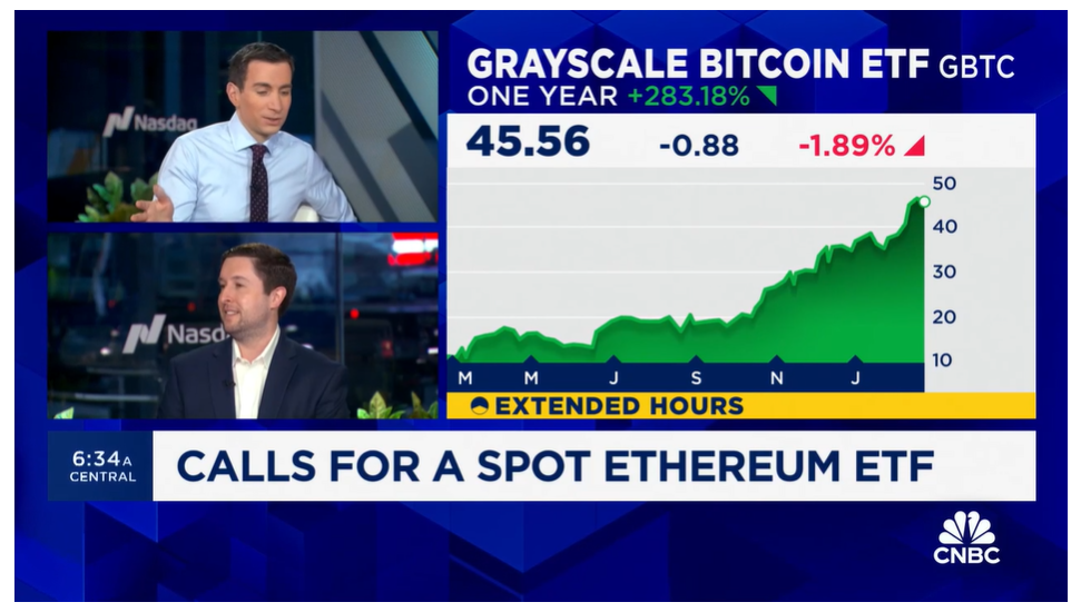 El CEO de Grayscale habla con CNBC sobre el ETF de ethereum