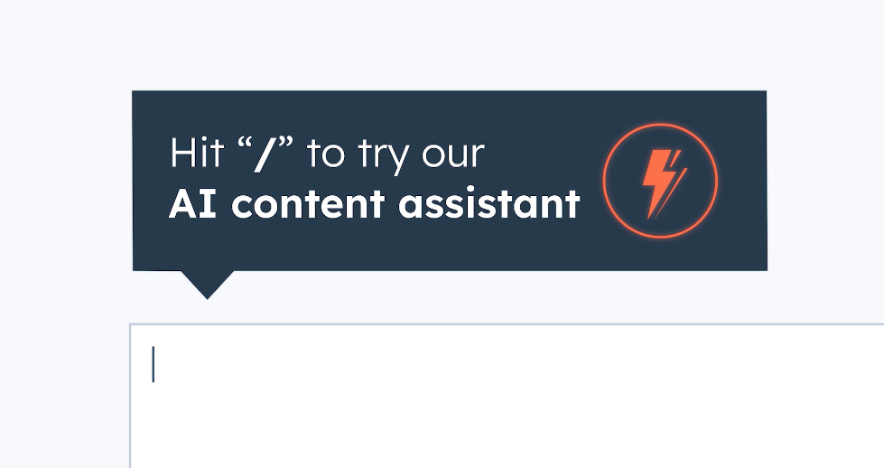 HubSpot AI content assistant interface for customer service