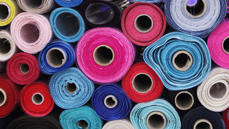 Picture showing bundles of the polyester fabric