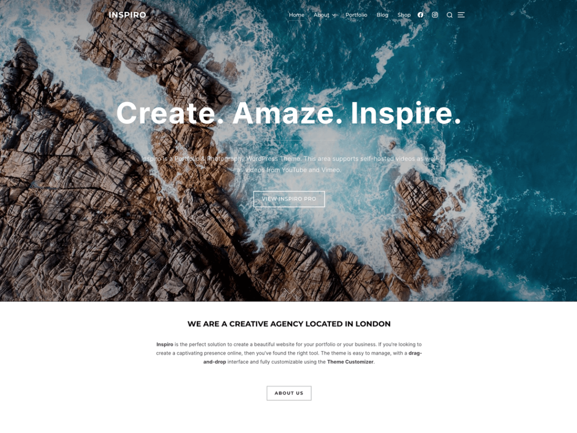 Free WordPress photography themes, Insipro WordPress theme