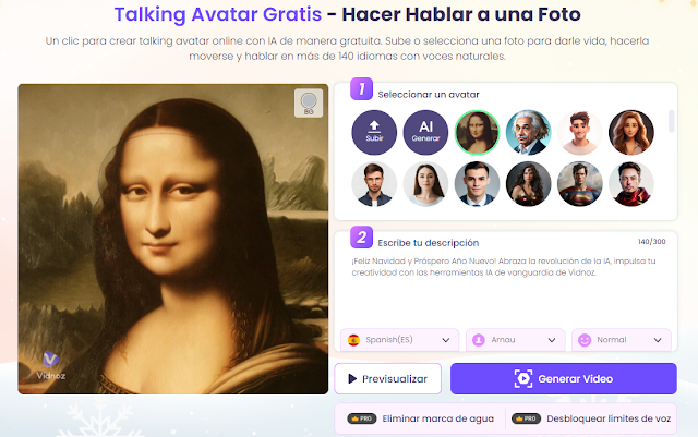 Talking avatar de Vidnoz