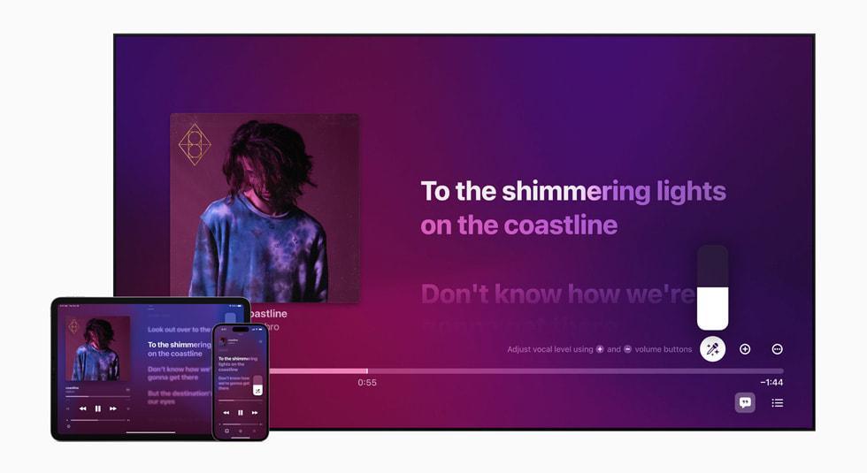 How to View Lyrics on Apple Music article. Apple Music Sing promotion banner showing on laptop, tablet and mobile Apple Music app.