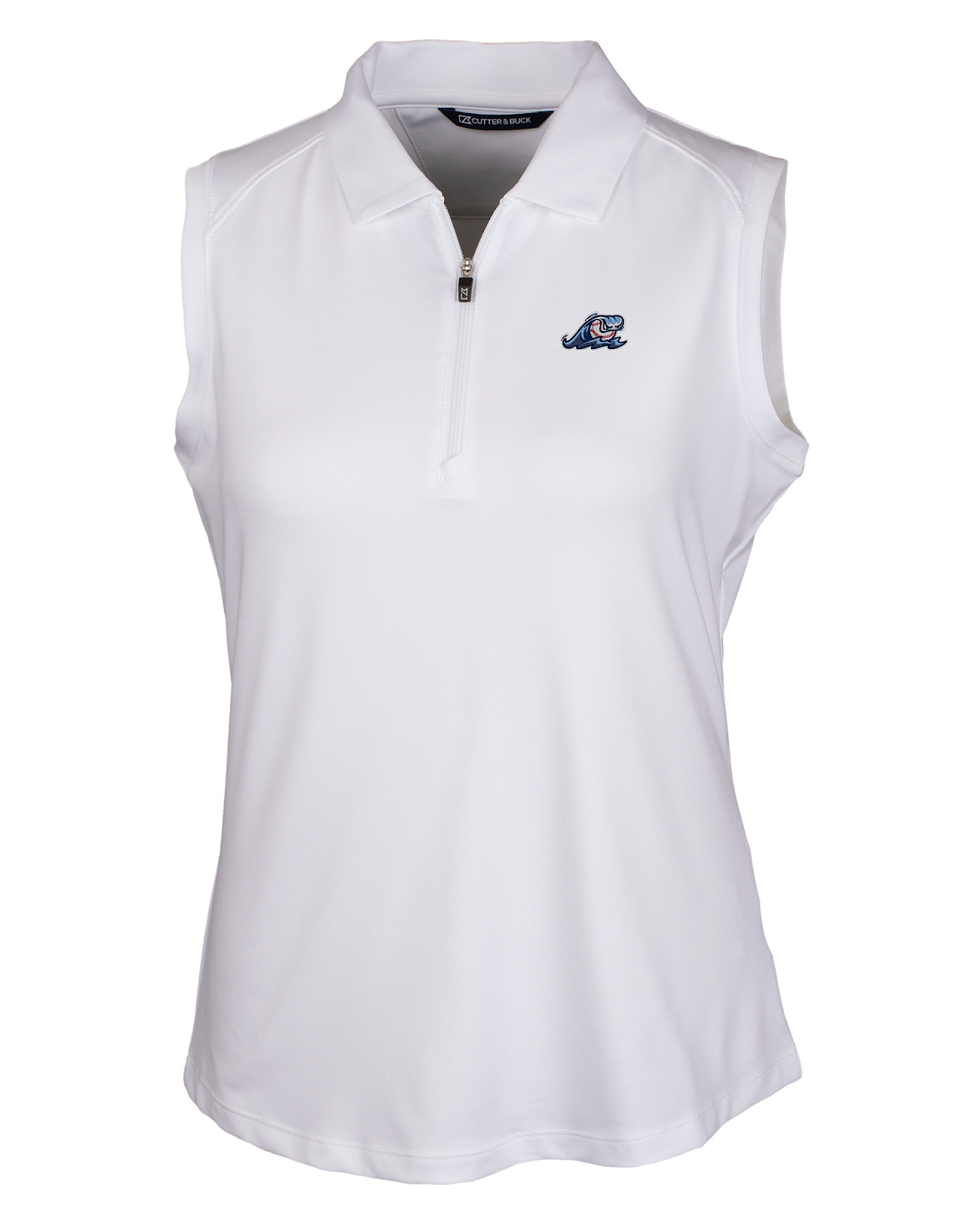 West Michigan Whitecaps Cutter & Buck Forge Stretch Womens Sleeveless Polo in white