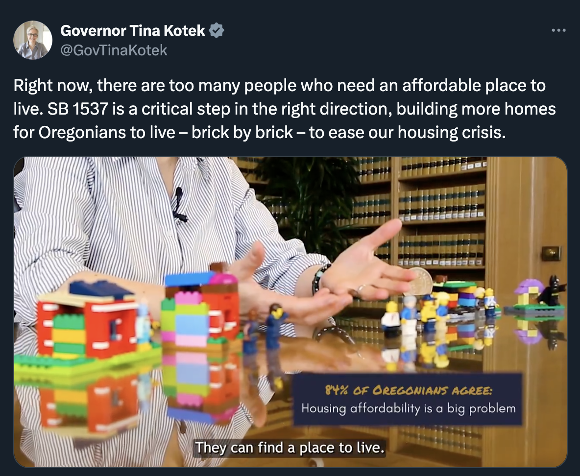 Screenshot of tweet from Tina Kotek