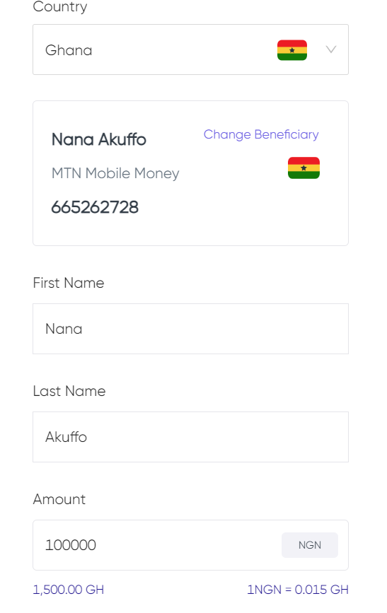 Send money to Ghana from Nigeria