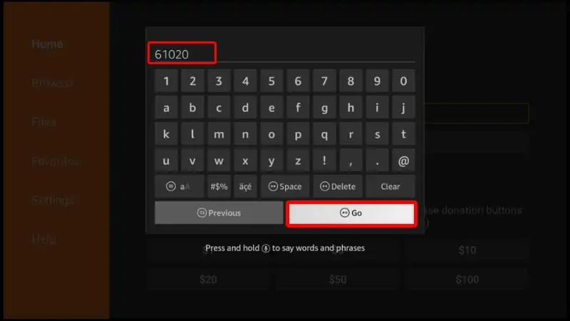 Screengrab of Downloader app