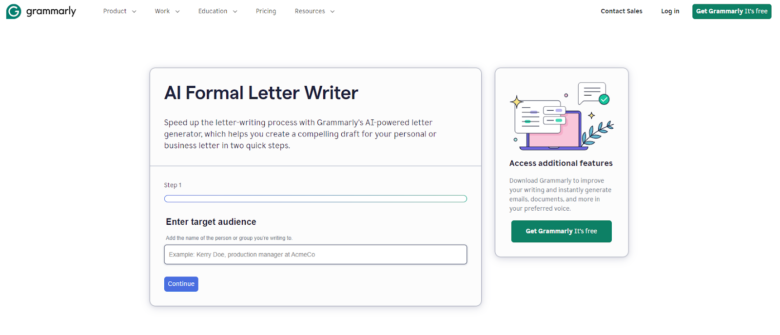 Grammarly's AI Letter Writer