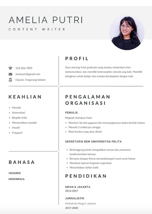 Contoh Dan Cara Membuat Resume Lamaran Kerja 