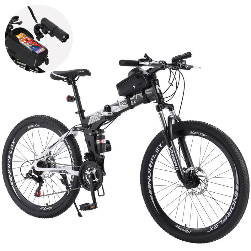 A foldable mountain bike, combining convenience and off-road capability, useful for understanding how to choose a mountain bike that's easy to transport
